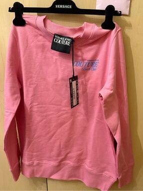 Versace Jeans Couture Pink Logo Sweatshirt cotton fleece